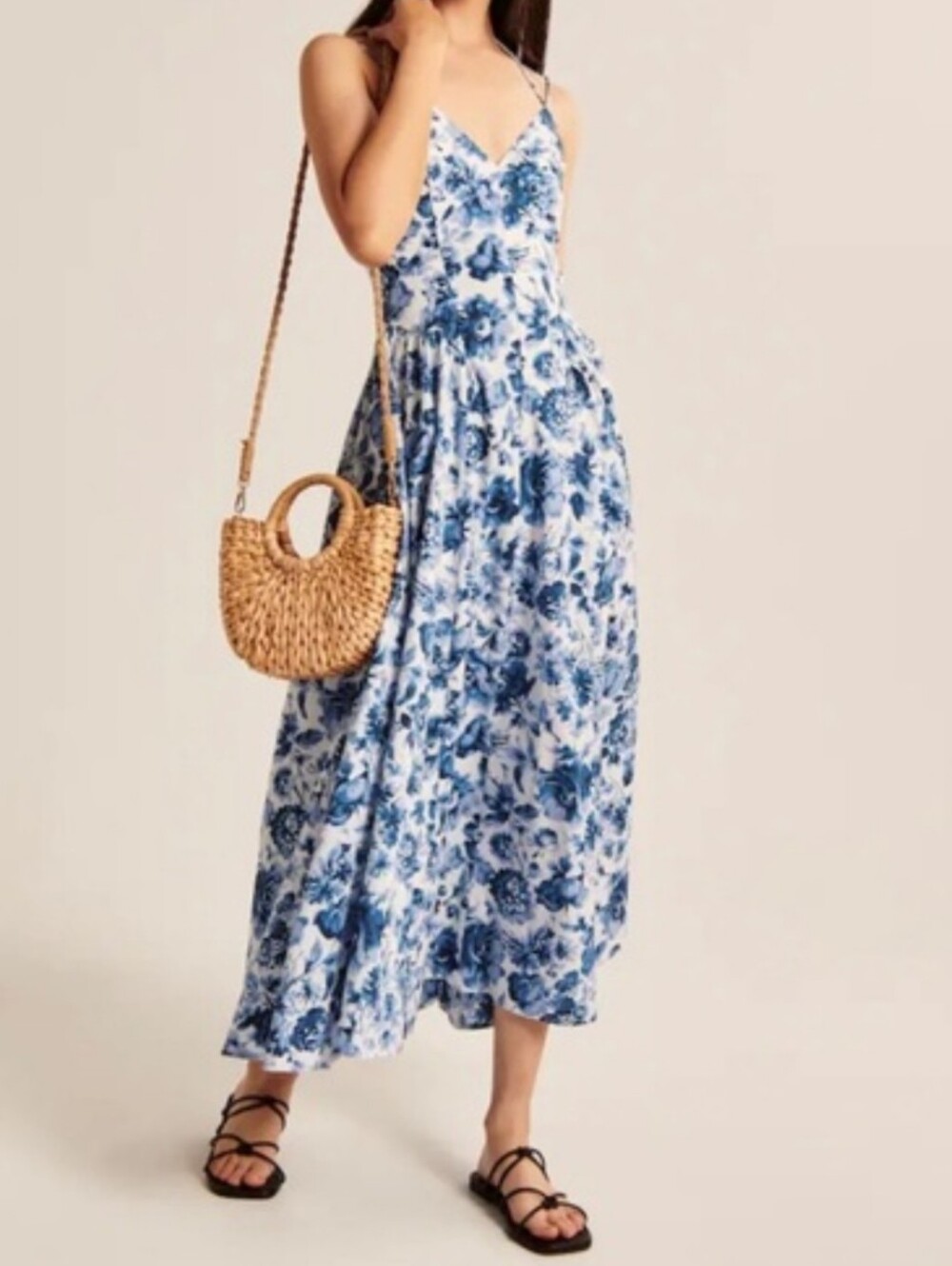 Abercrombie & Fitch Strappy Plunge Corset Dress Size S Floral Midi Maxi - Picture 4 of 4